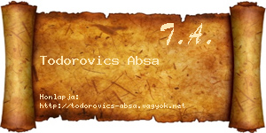 Todorovics Absa névjegykártya
